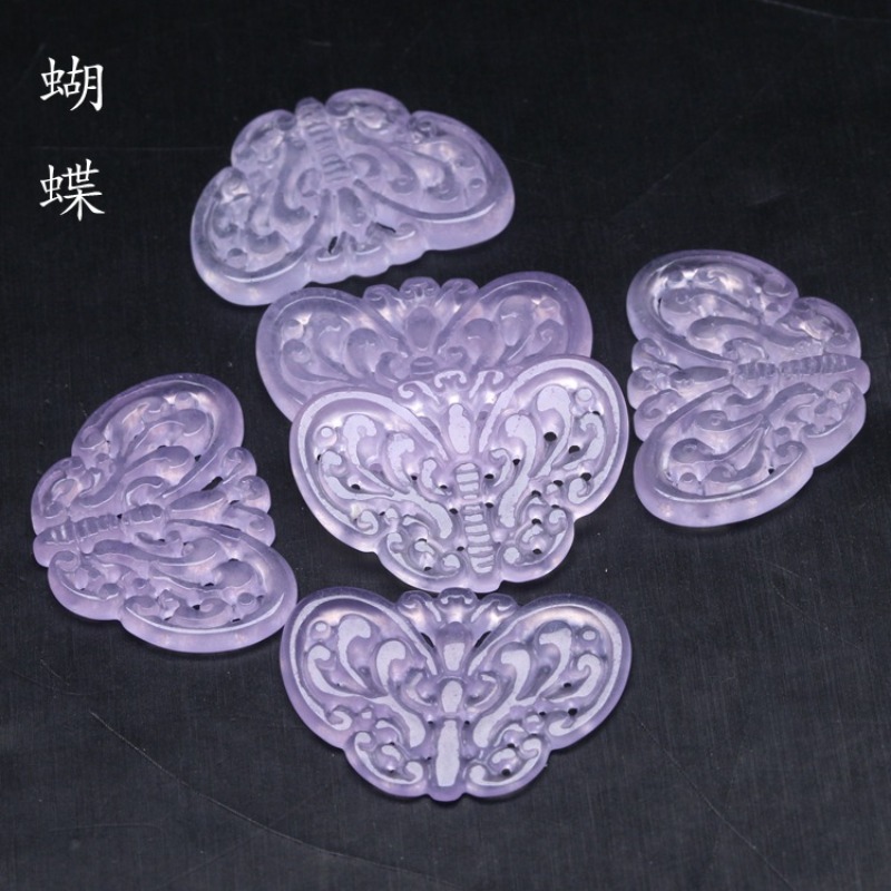 Cocktail Shaker Set - Pendentifs papillon en Jade violet naturel,